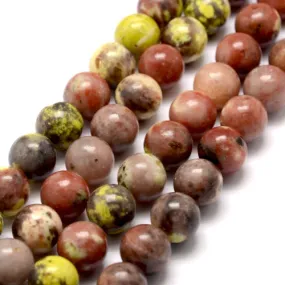 Gemstone Beads, Red Creek Jasper, Natural, Round, 8mm