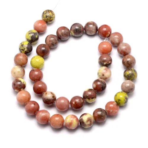 Gemstone Beads, Red Creek Jasper, Natural, Round, 8mm