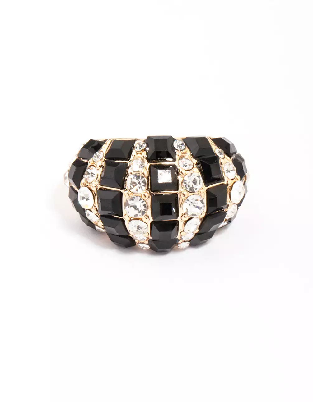 Gold & Black Stripe Bling Ring