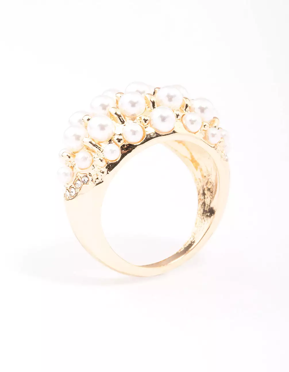 Gold Domed Pearl Ring