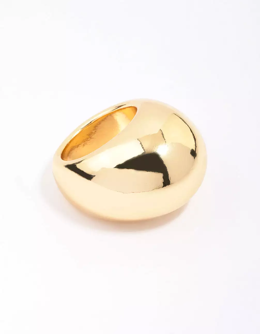 Gold Plated Smooth Round Dome Ring