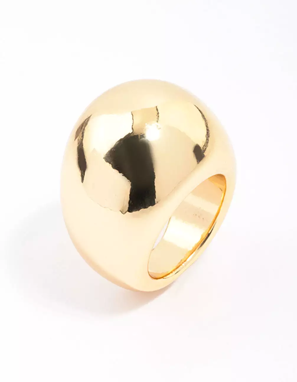 Gold Plated Smooth Round Dome Ring