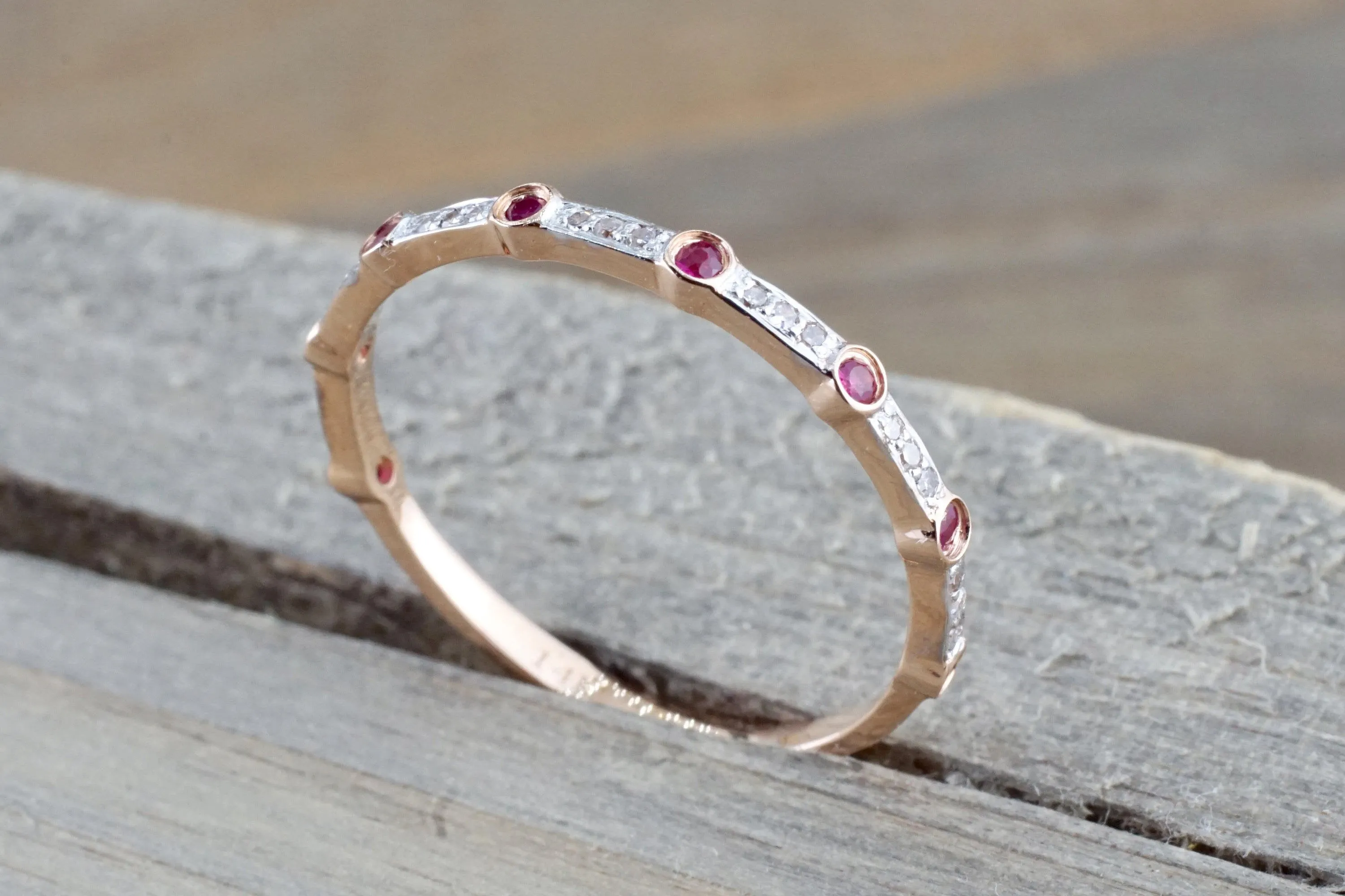 Gold Round Cut Ruby Diamond Ring ASPBR010064