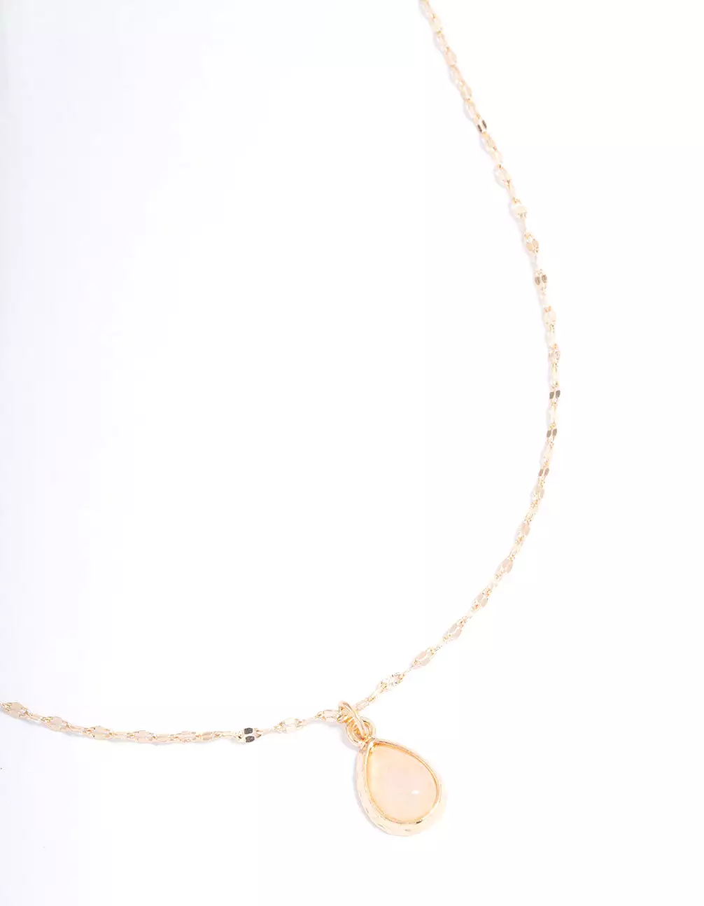 Gold Semi Precious Pear Necklace