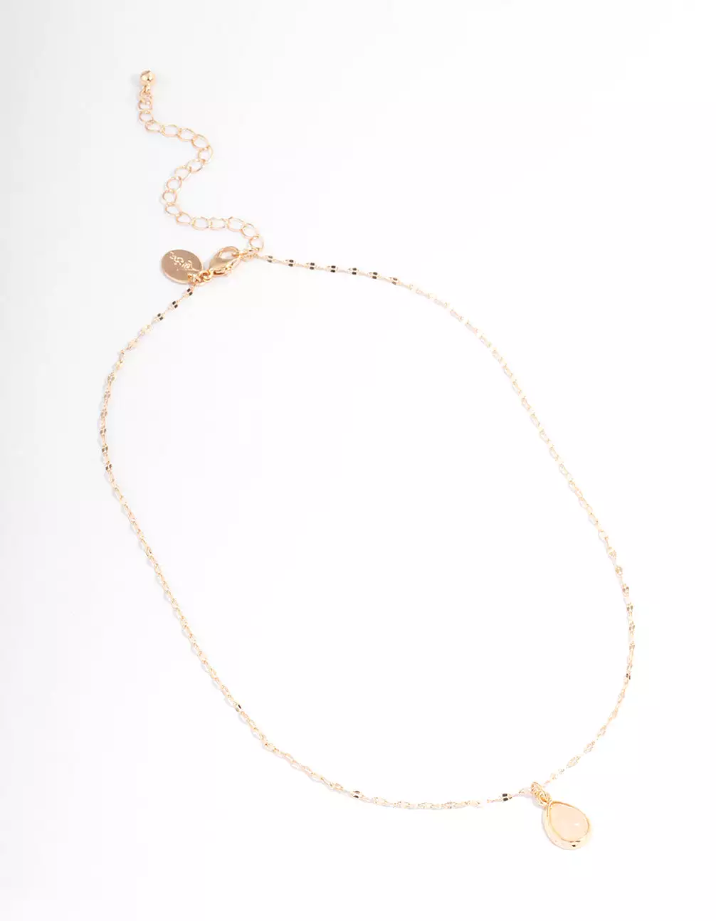 Gold Semi Precious Pear Necklace