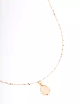 Gold Semi Precious Pear Necklace