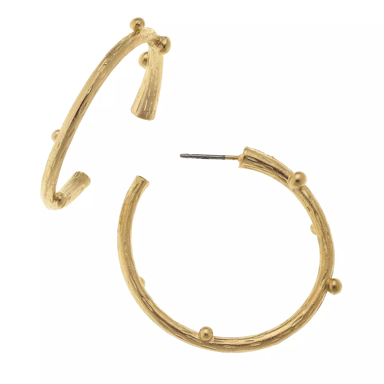 Gold Vine Hoop Earrings