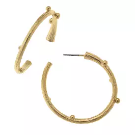 Gold Vine Hoop Earrings