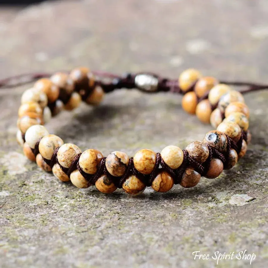 Handmade Natural Jasper Braided Bracelet