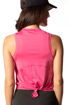 Hot Pink Sleeveless Sport Tie Top