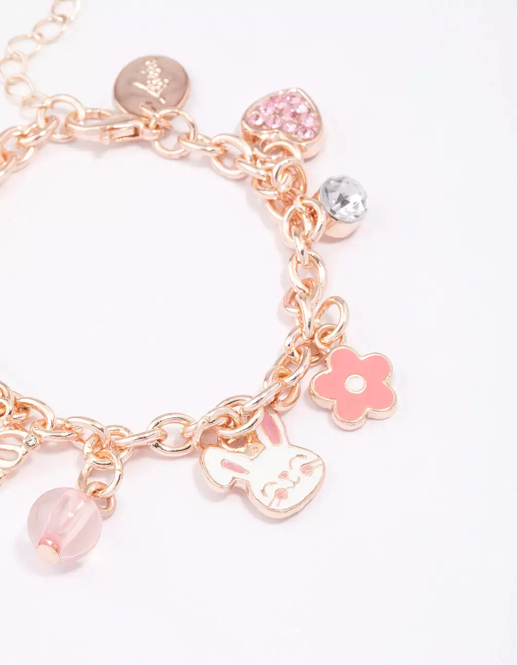 Kids Rose Gold Bunny Charm Bracelet