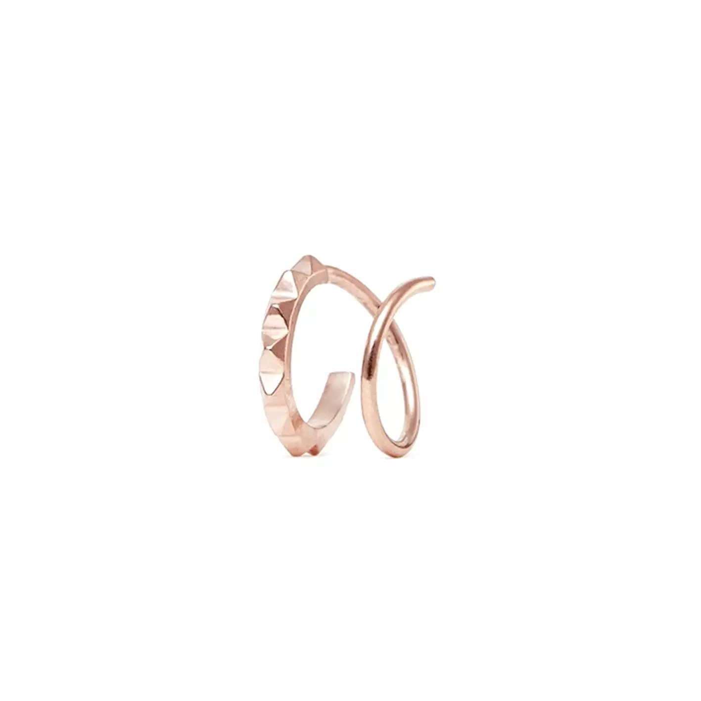 Klaxon Twirl Earring, Rose Gold