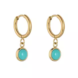 KNIGHT & DAY -  Turquoise Hoop Earrings