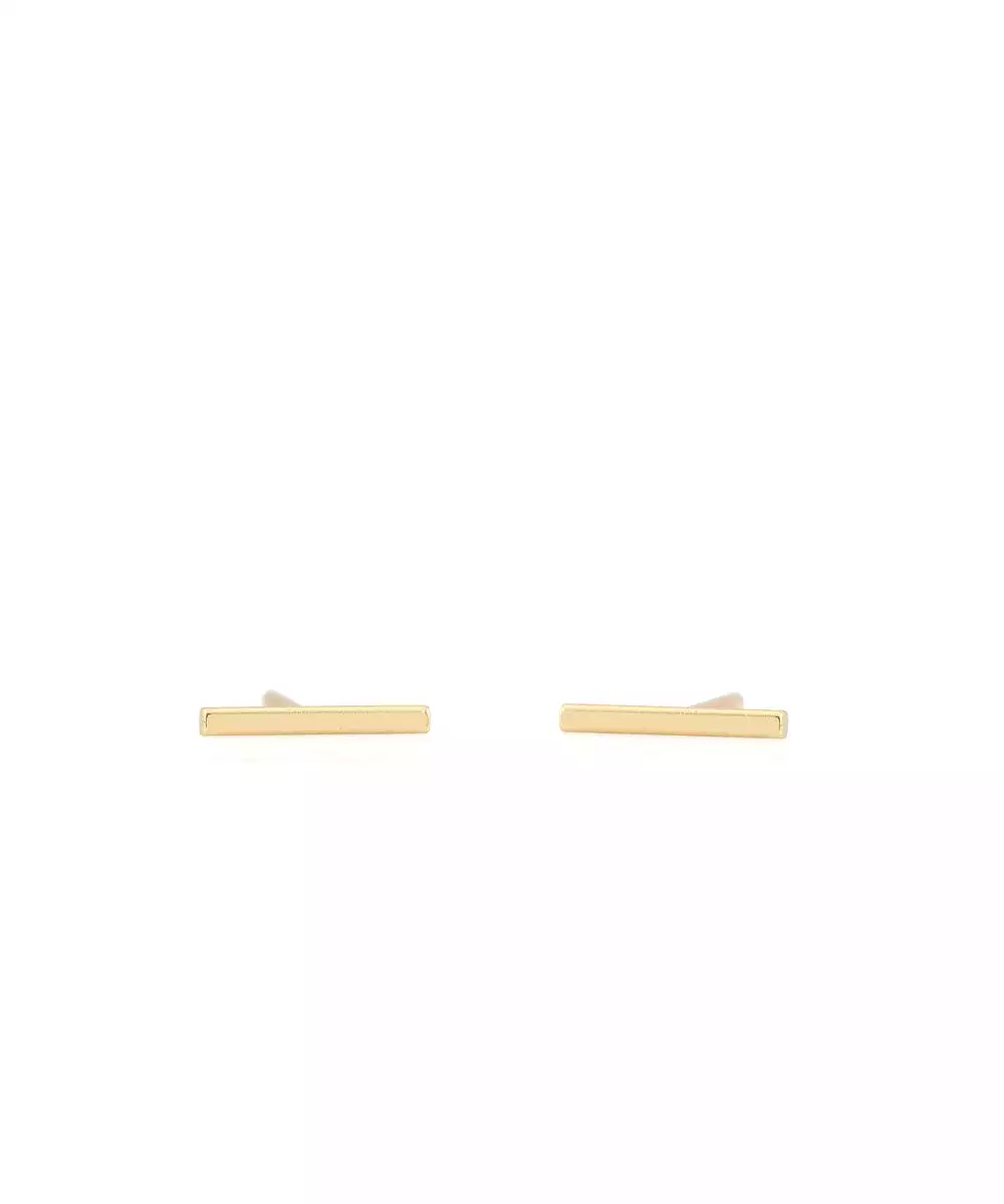 Kris Nations Bar Dash Stud Earrings - Gold