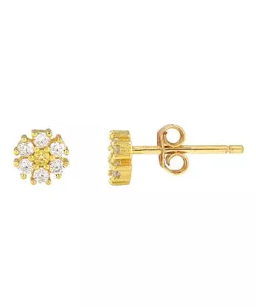 Kris Nations Daisy Crystal Stud Earrings - Gold