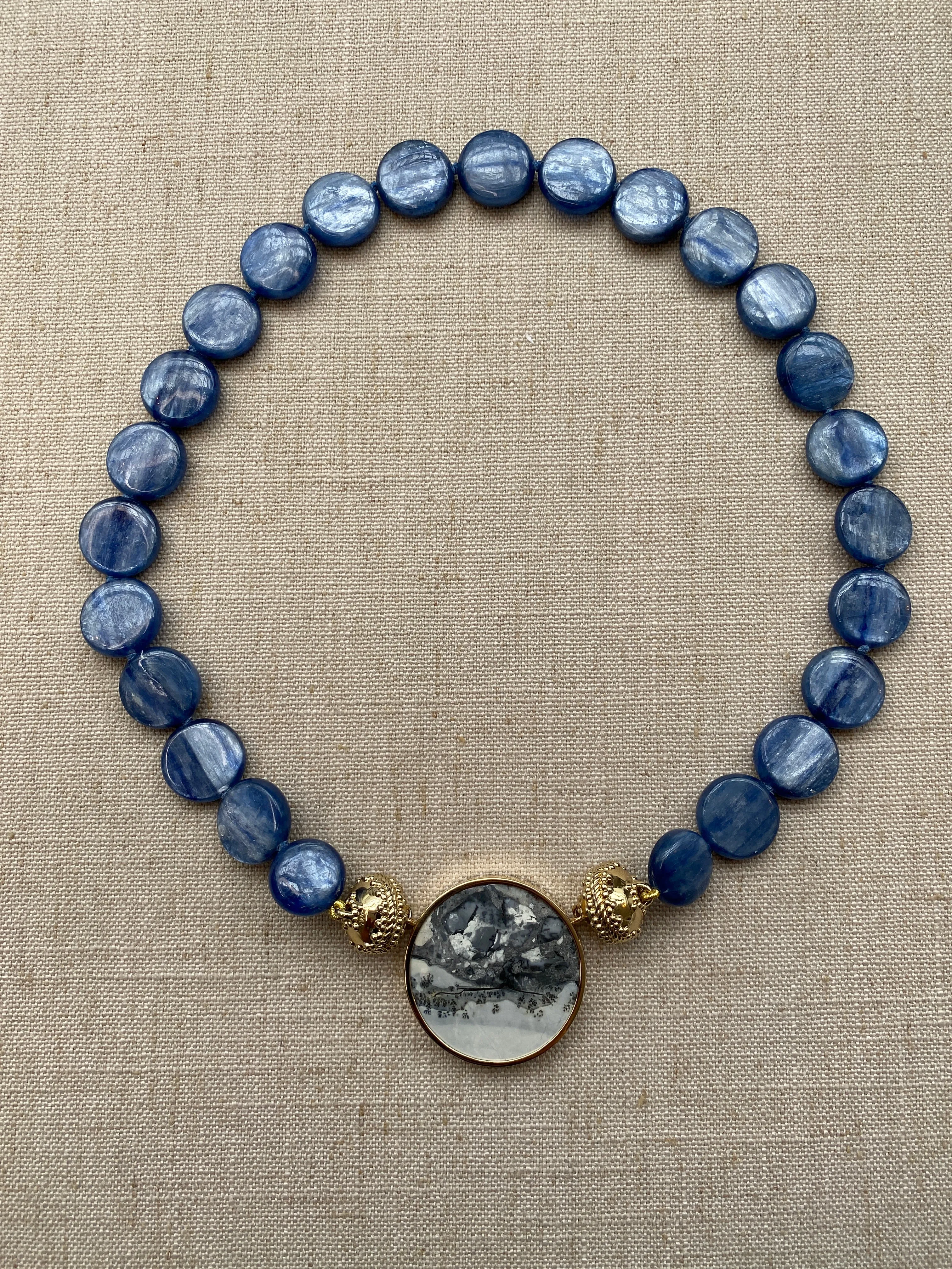 Kyanite Coin Necklace