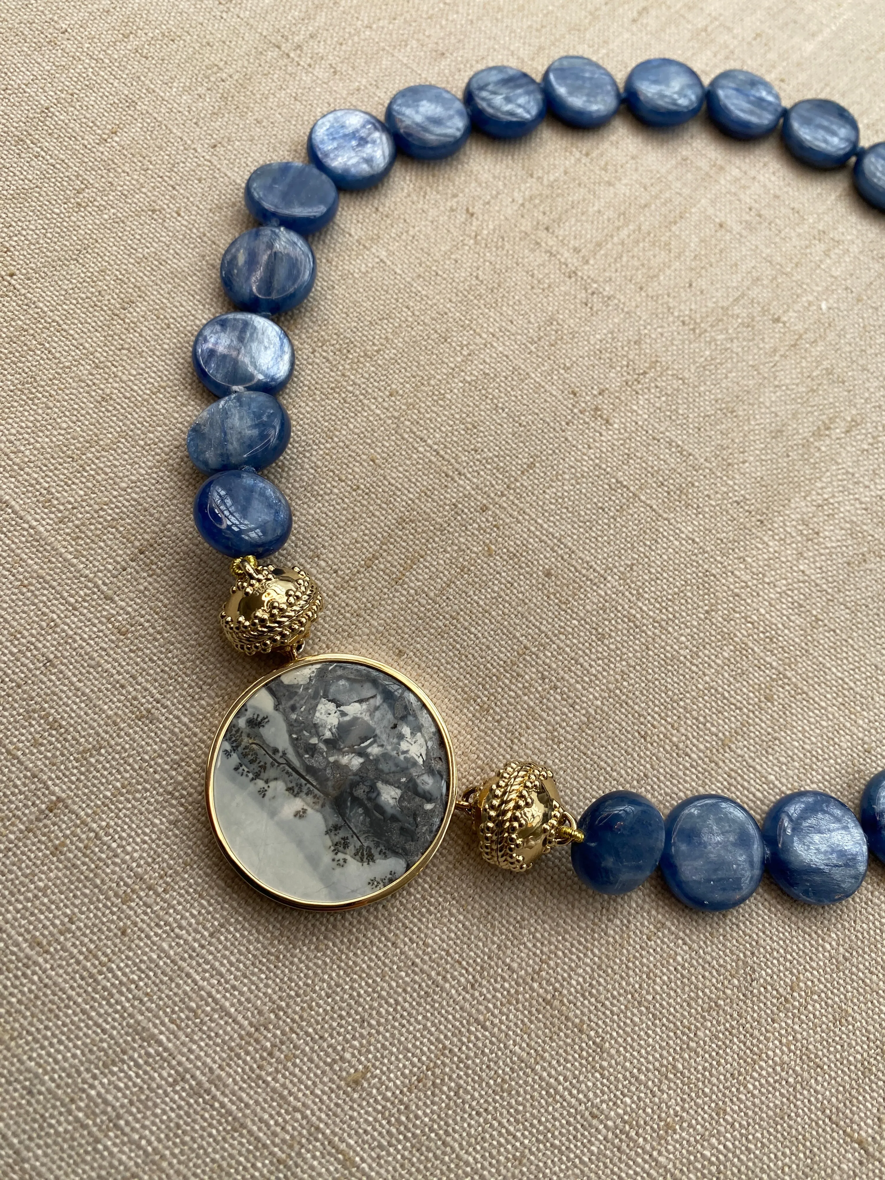 Kyanite Coin Necklace