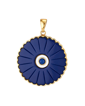 Large Sunflower Pendant (Lapis)