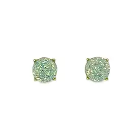 Light Green Druzy Round Stud Earrings