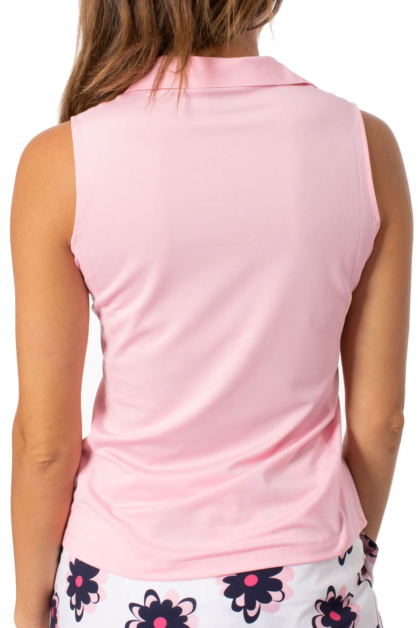 Light Pink Sleeveless Ruffle Polo