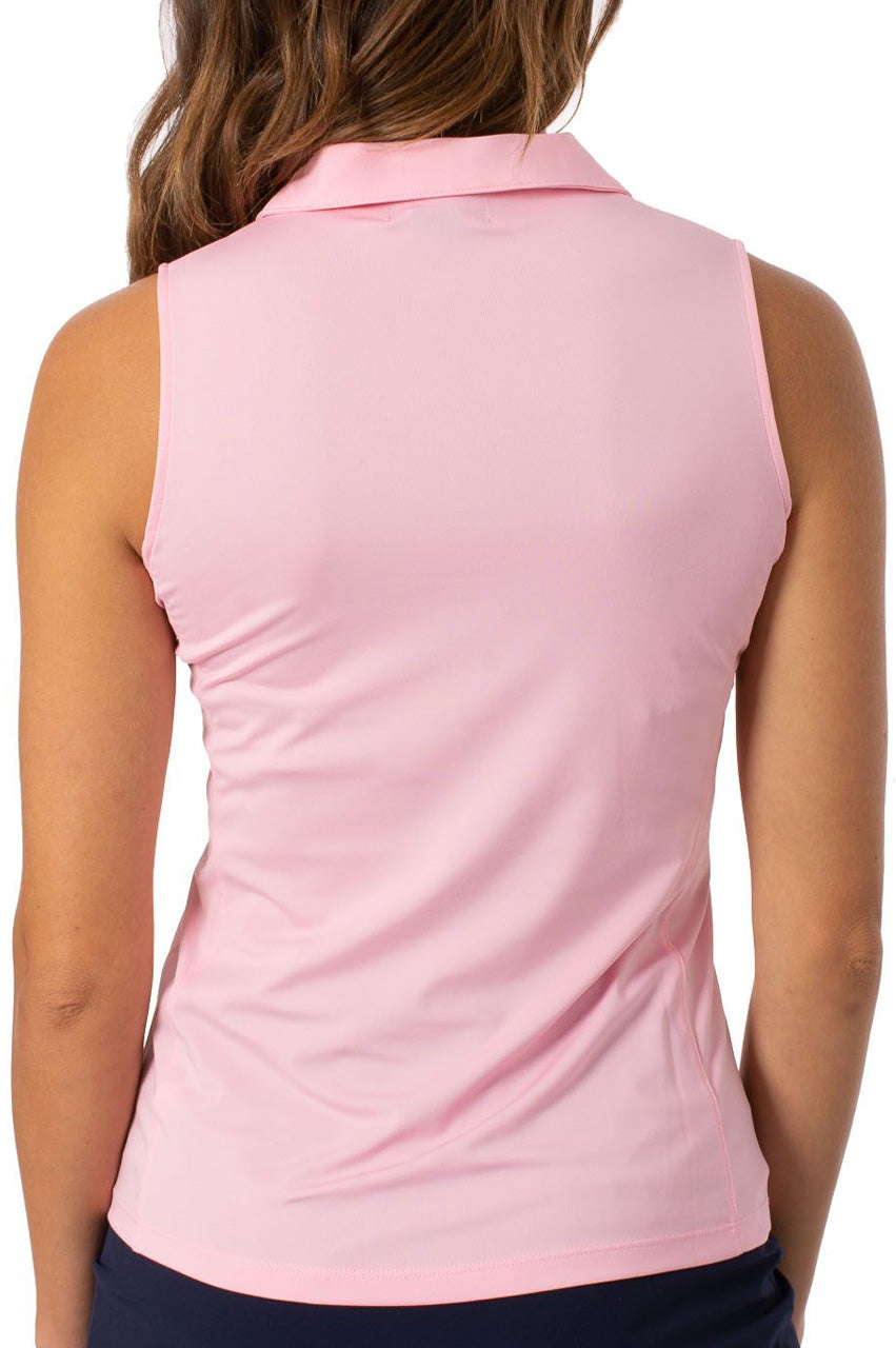 Light Pink Sleeveless Zip Polo