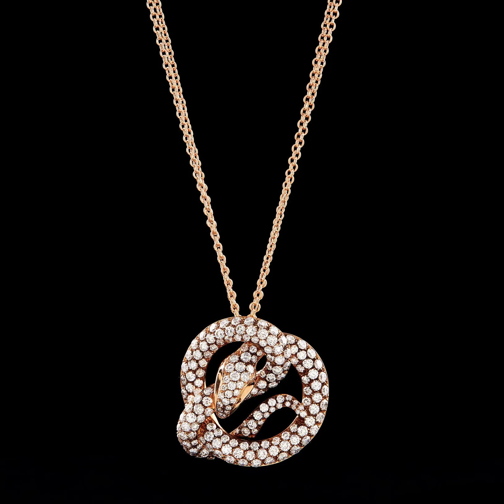 Luca Carati Snake Spiral Pendant on Chain