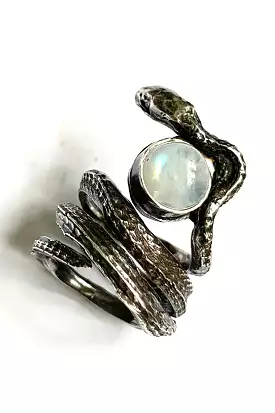 Medea Moonstone Snake Ring