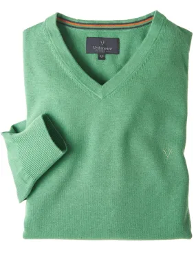 Men's V-Neck Jumper (4400) Cotton Cashmere Nephrite