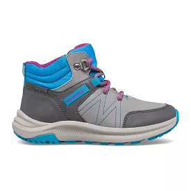 Merrell Grey/Turquoise Greylock Child/Youth Waterproof Boot