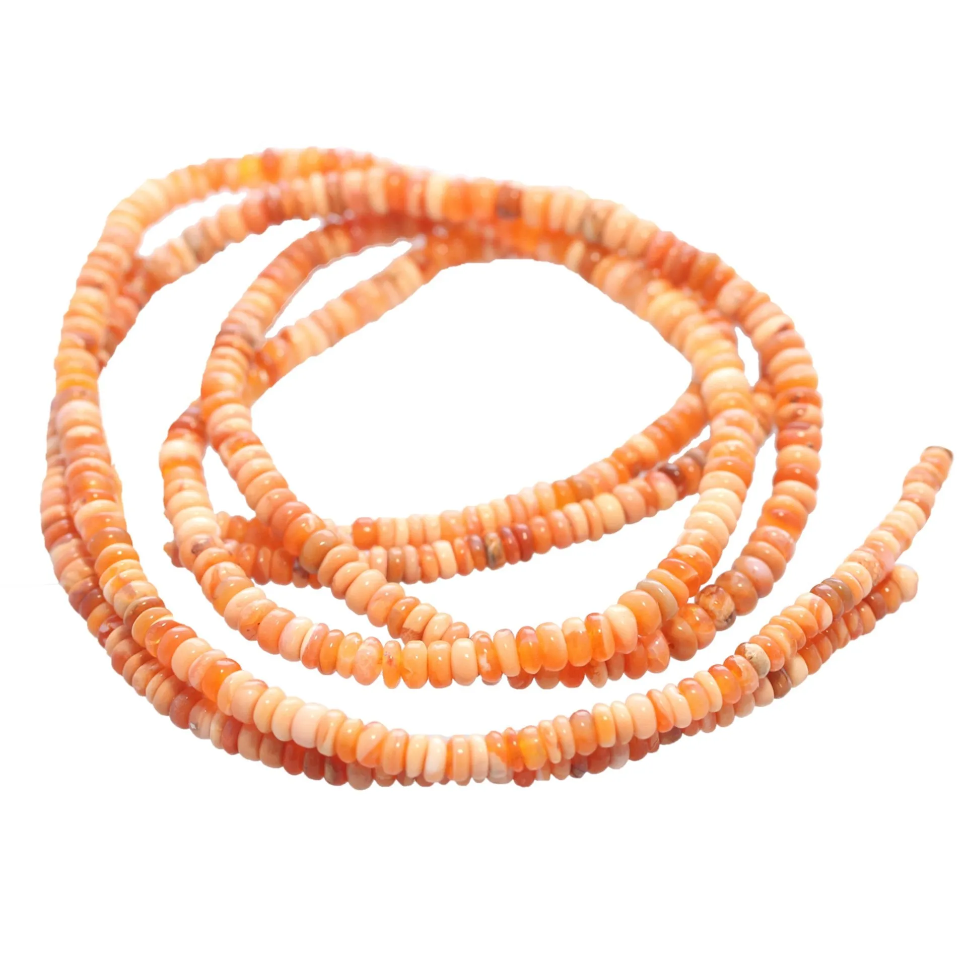 Mexican Opal Beads Rondelles Creamy Light Apricot 3.5-4.5Mm,