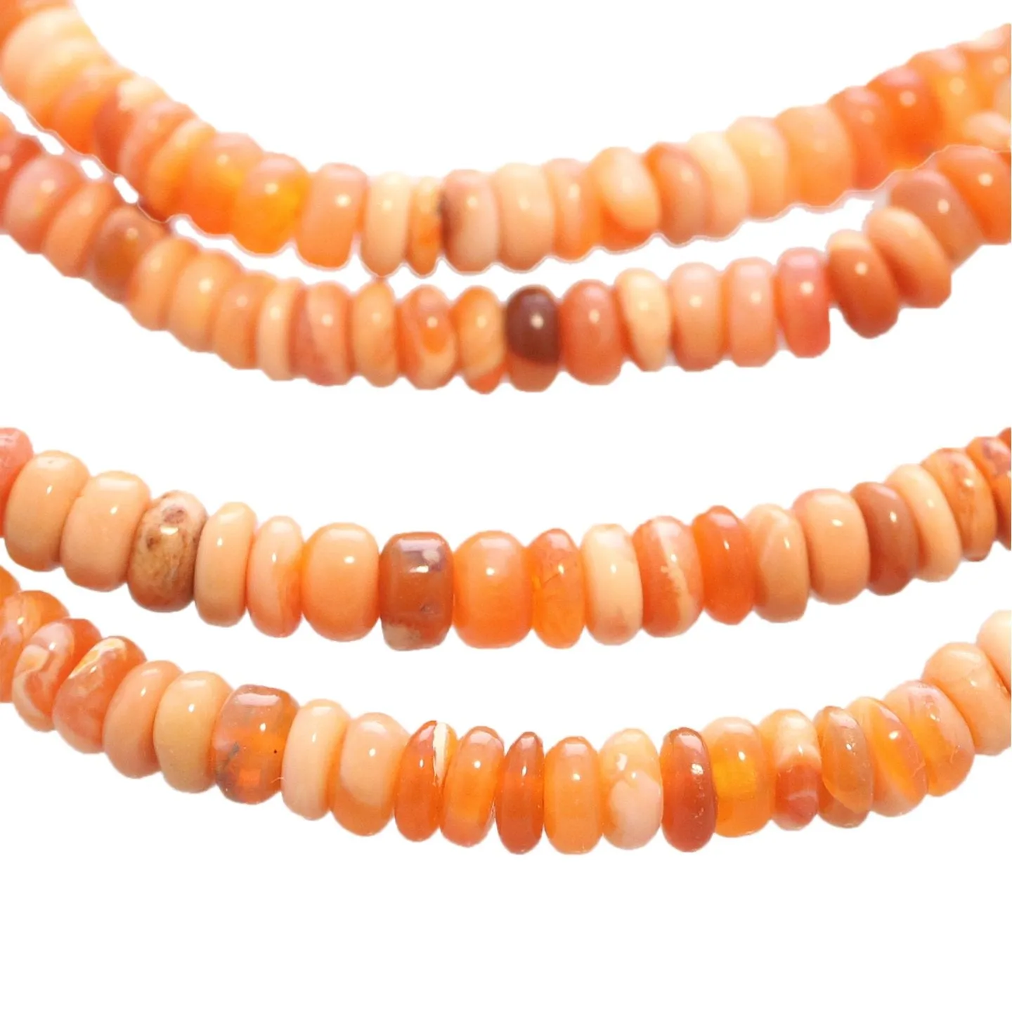 Mexican Opal Beads Rondelles Creamy Light Apricot 3.5-4.5Mm,