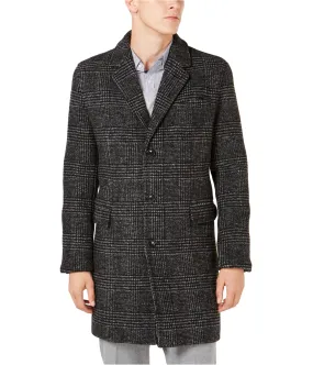 Michael Kors Mens Slim Fit Plaid Top Coat