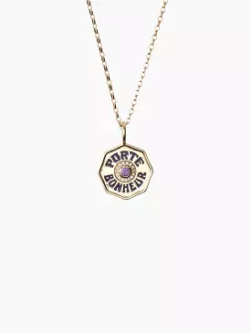 Mini Amethyst Porte Bonheur Necklace With Diamonds