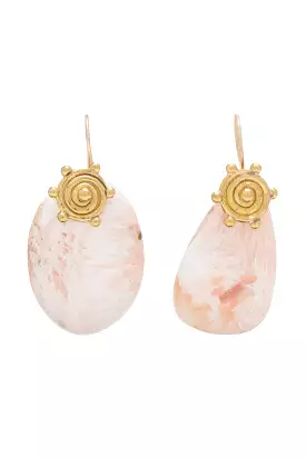 Mini Spiral Stone Earring - Pink Solscite