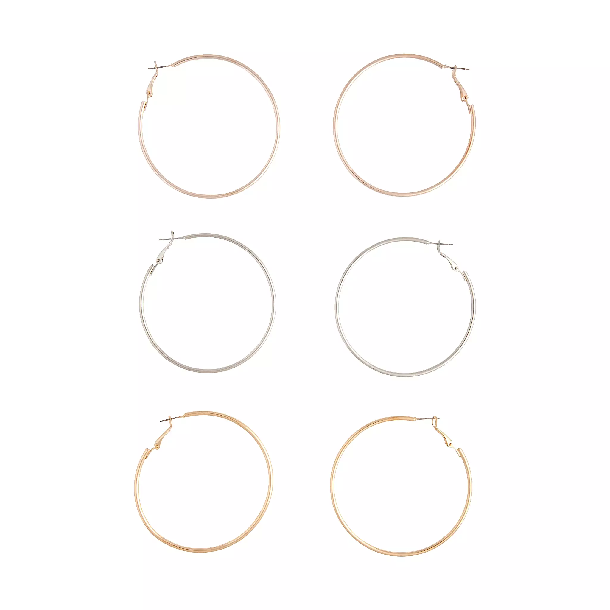 Mix Tube Big Hoop Earring Pack