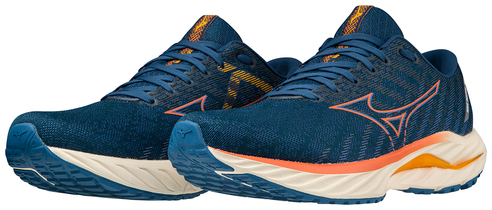 Mizuno Wave Inspire 19 (D Width) - Blue Opal/Tigerlily/Zinnia (Mens)