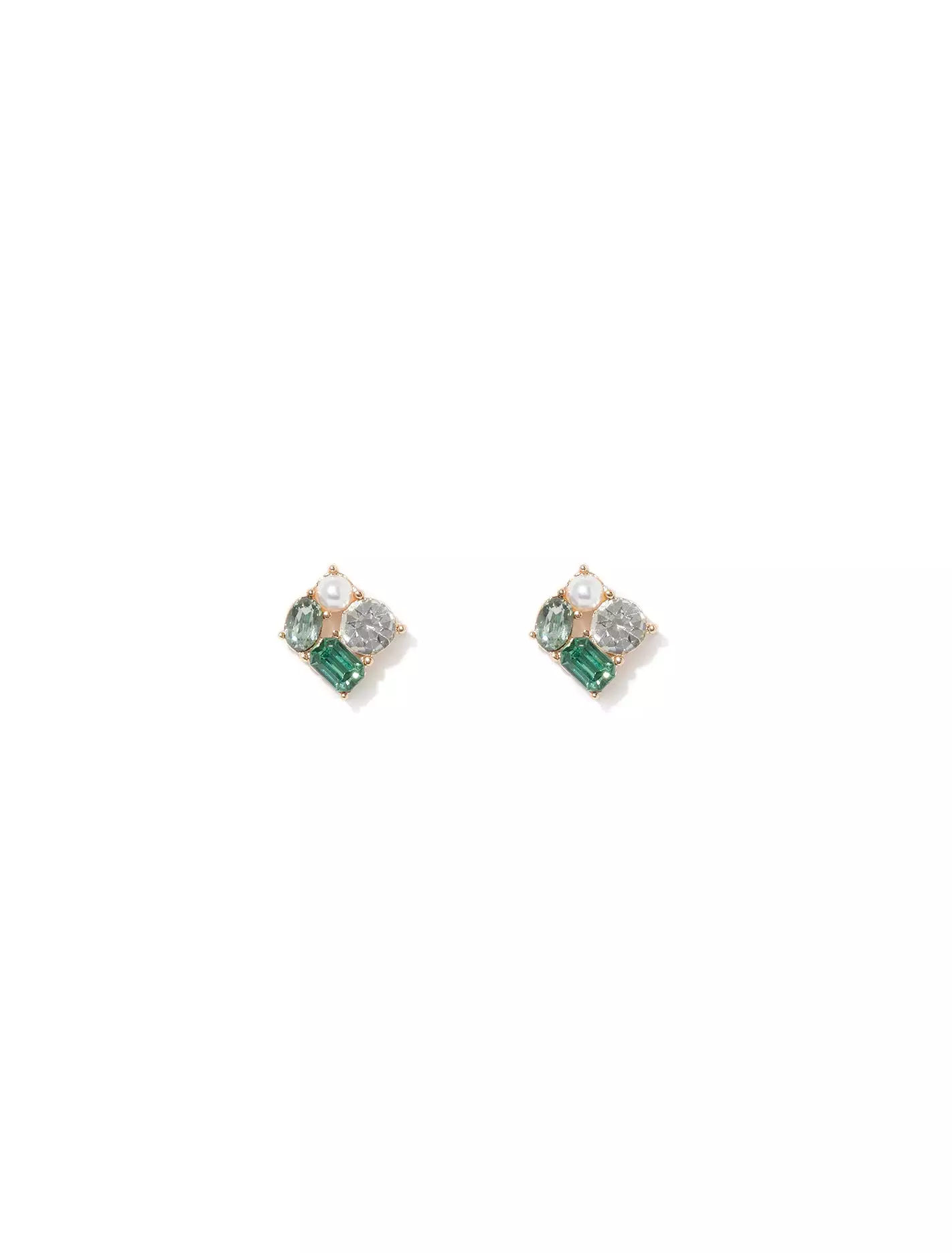 Morgan Small Cluster Stone Stud Earrings