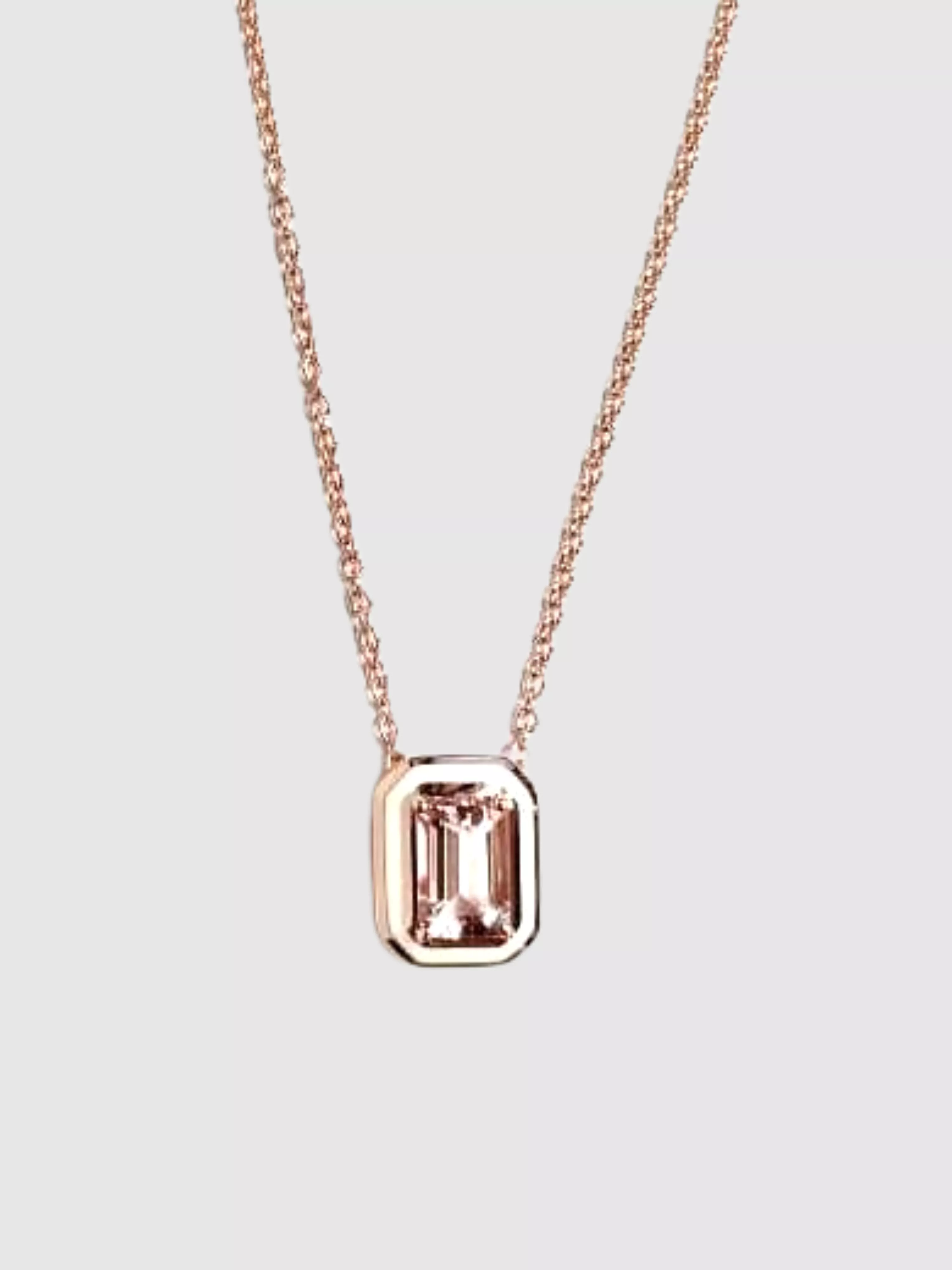 Morganite Pendant in Ivory Enamel and Pink Gold