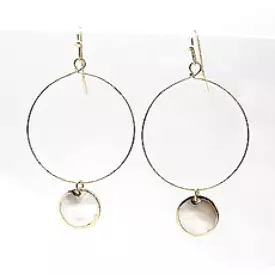 Mother Of Pearl Hoop Earrings