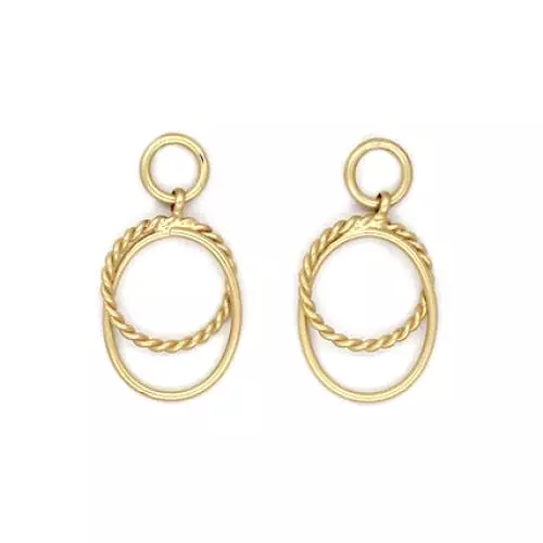 Nautical Style Brass Gold Hoop Earrings