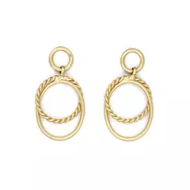 Nautical Style Brass Gold Hoop Earrings