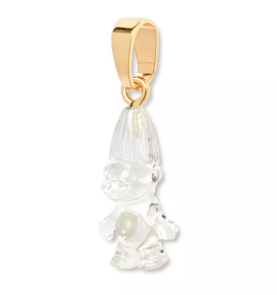 Norwegian Lucky Troll Translucent Pendant, Gold Connector