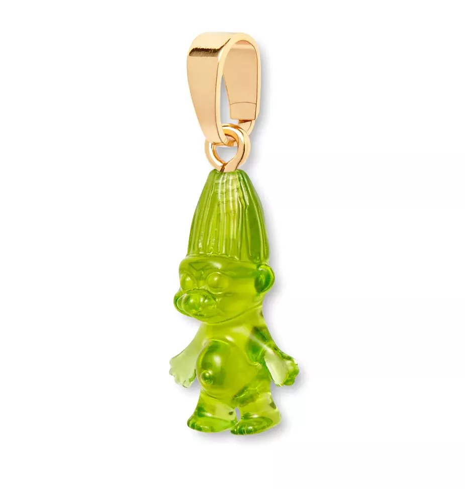 Norwegian Lucky Troll Translucent Pendant, Gold Connector