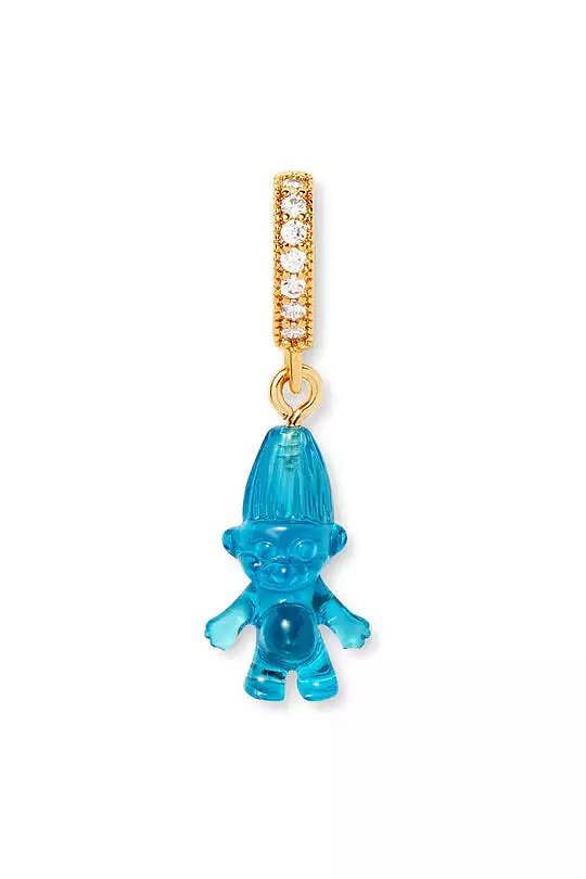 Norwegian Lucky Troll Translucent Pendant, Pave Gold Connector