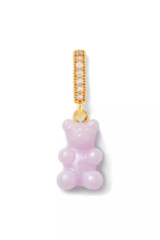 Nostalgia Bear Glossy Pendant, Crystal Gold Connector