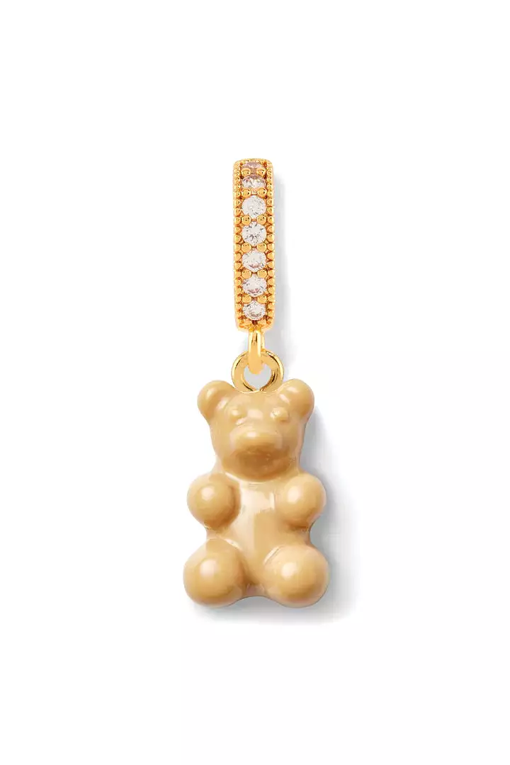 Nostalgia Bear Glossy Pendant, Crystal Gold Connector