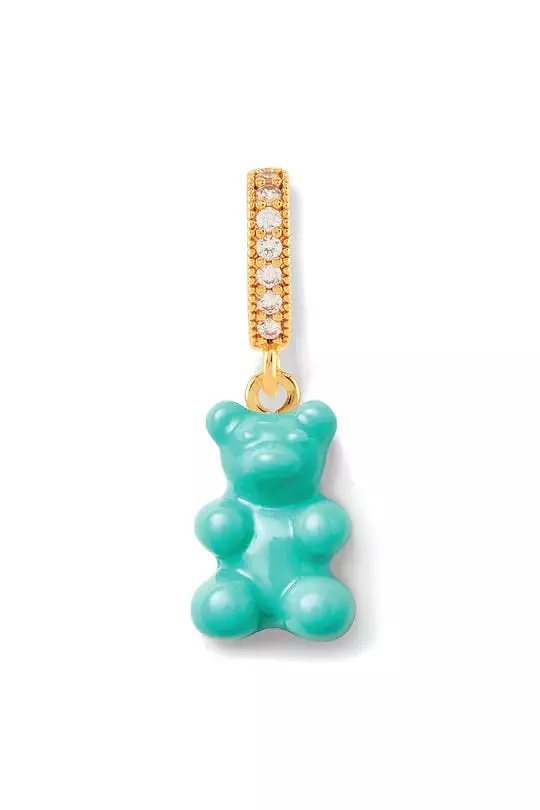 Nostalgia Bear Glossy Pendant, Crystal Gold Connector