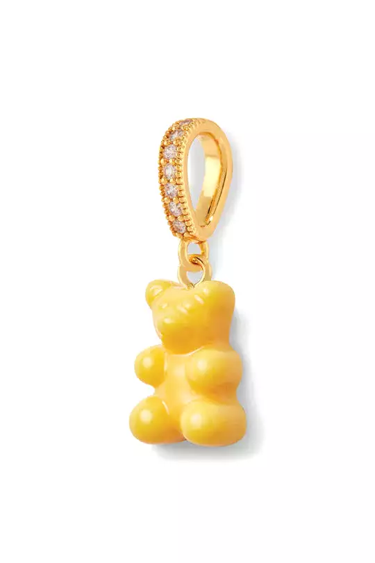 Nostalgia Bear Glossy Pendant, Crystal Gold Connector