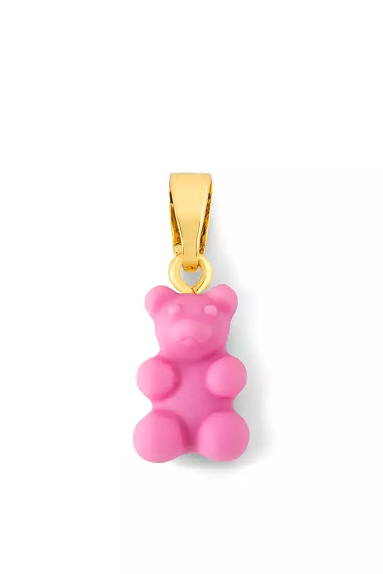 Nostalgia Bear Matte Pendant, Gold Connector