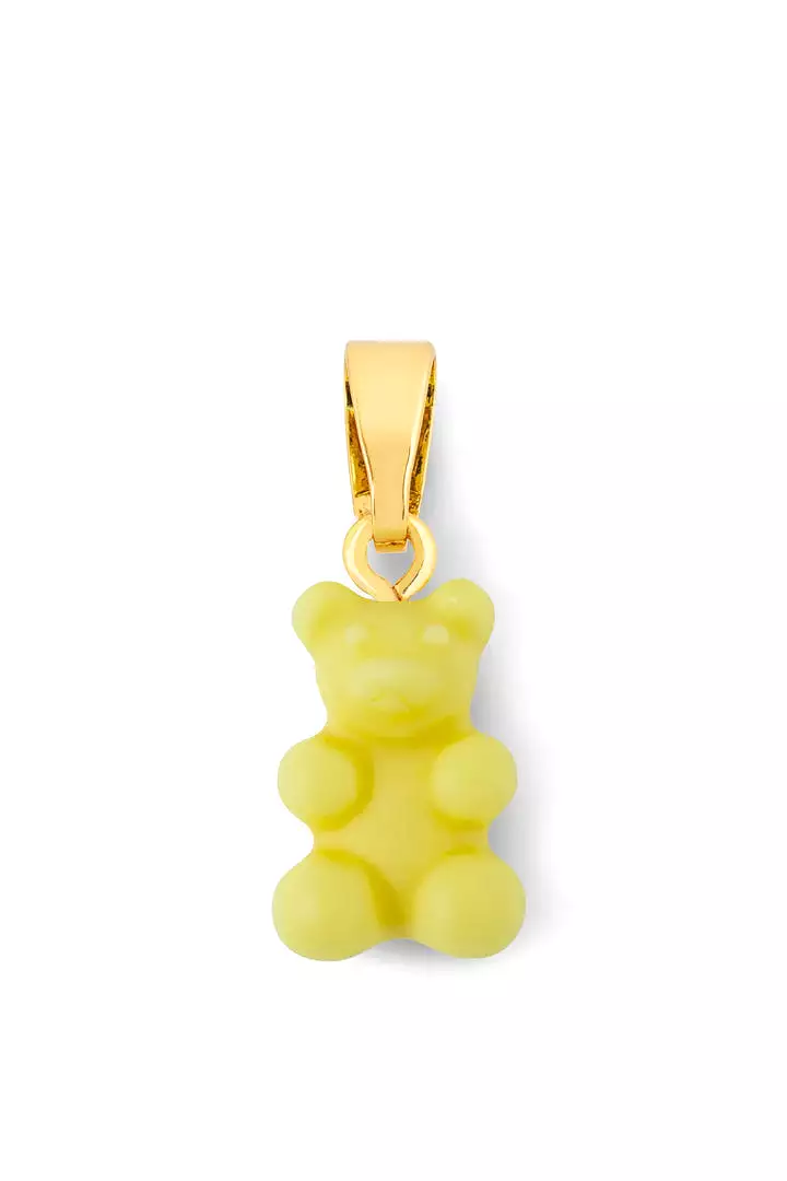 Nostalgia Bear Matte Pendant, Gold Connector